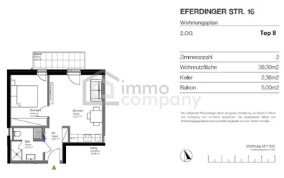 2-Zimmer-Wohnung kaufen in Linz Land – 38 m², € 183.000 – Bild 14 von 15