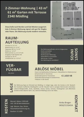 2-Zimmer-Wohnung mieten in Mödling – 43 m², € 856 – Bild 17 von 17