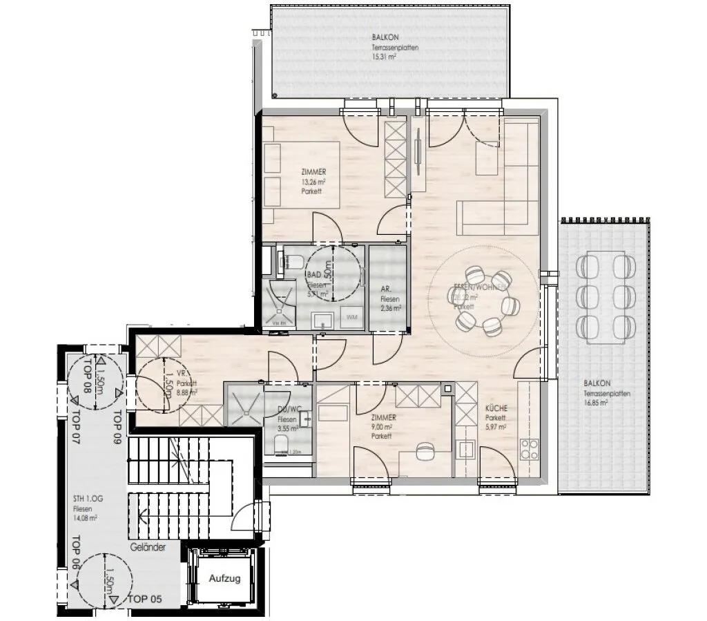PICHLGUT: 3-Zimmer-Wohnung im 1.OG, TOP 09 - Ansicht 2