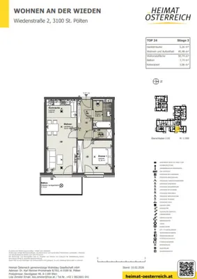 2-Zimmer-Wohnung mieten in Sankt Pölten – 50,74 m², € 641 – Bild 10 von 12