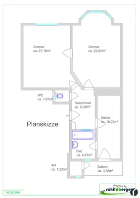2-Zimmer-Wohnung mieten in Tulln – 67,69 m², € 730 – Bild 7 von 8