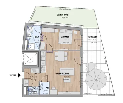 2-Zimmer-Wohnung kaufen in Sankt Pölten Land – 58,83 m², € 379.400 – Bild 3 von 15