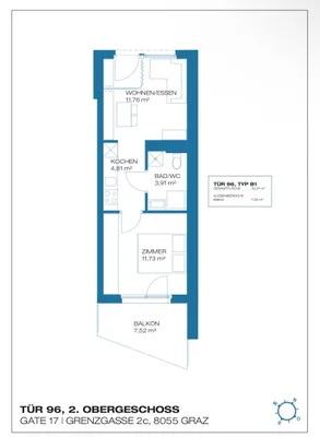 2-Zimmer-Wohnung mieten in Graz – 32,21 m², € 483 – Bild 7 von 7