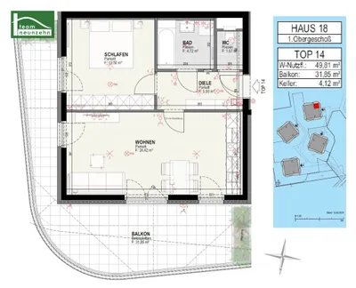 2-Zimmer-Wohnung mieten in Graz – 49,81 m², € 848 – Bild 17 von 17