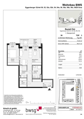 2-Zimmer-Wohnung mieten in Graz – 68,32 m², € 891 – Bild 8 von 9