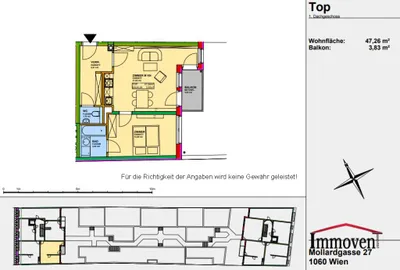 2-Zimmer-Wohnung mieten in Wien – 47 m², € 1.149 – Bild 11 von 11
