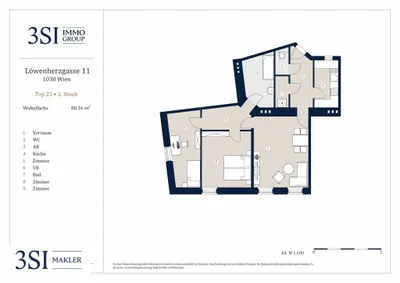 3-Zimmer-Wohnung kaufen in Wien – 80,16 m², € 590.000 – Bild 7 von 7