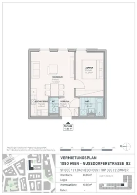 2-Zimmer-Wohnung mieten in Wien – 40,85 m², € 1.000 – Bild 6 von 7