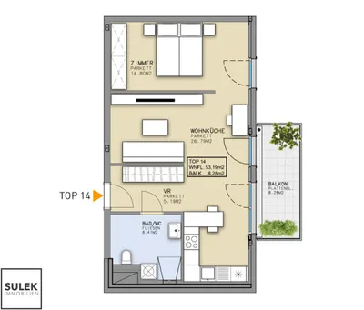 2-Zimmer-Wohnung mieten in Wien – 52,54 m², € 995 – Bild 15 von 15