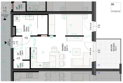 1-Zimmer-Wohnung mieten in Braunau am Inn – 41,91 m², € 736 – Bild 2 von 2