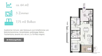 1-Zimmer-Wohnung mieten in Graz – 50 m², € 800 – Bild 13 von 14