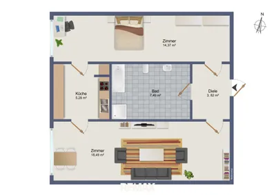 2-Zimmer-Wohnung kaufen in Graz – 50 m², € 139.000 – Bild 2 von 9