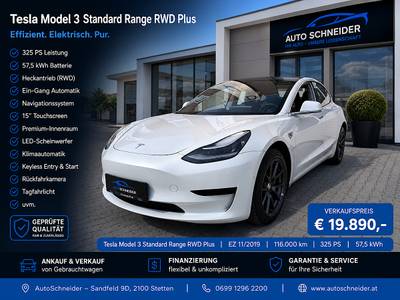 Tesla Model 3 Standard Range RWD Plus 57,5kWh