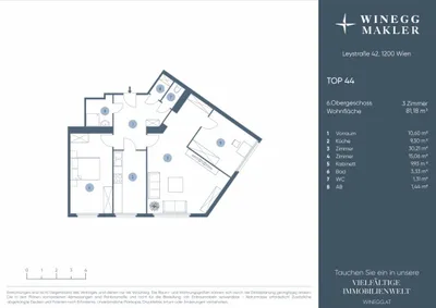 3-Zimmer-Wohnung kaufen in Wien – 81,18 m², € 295.000 – Bild 23 von 23