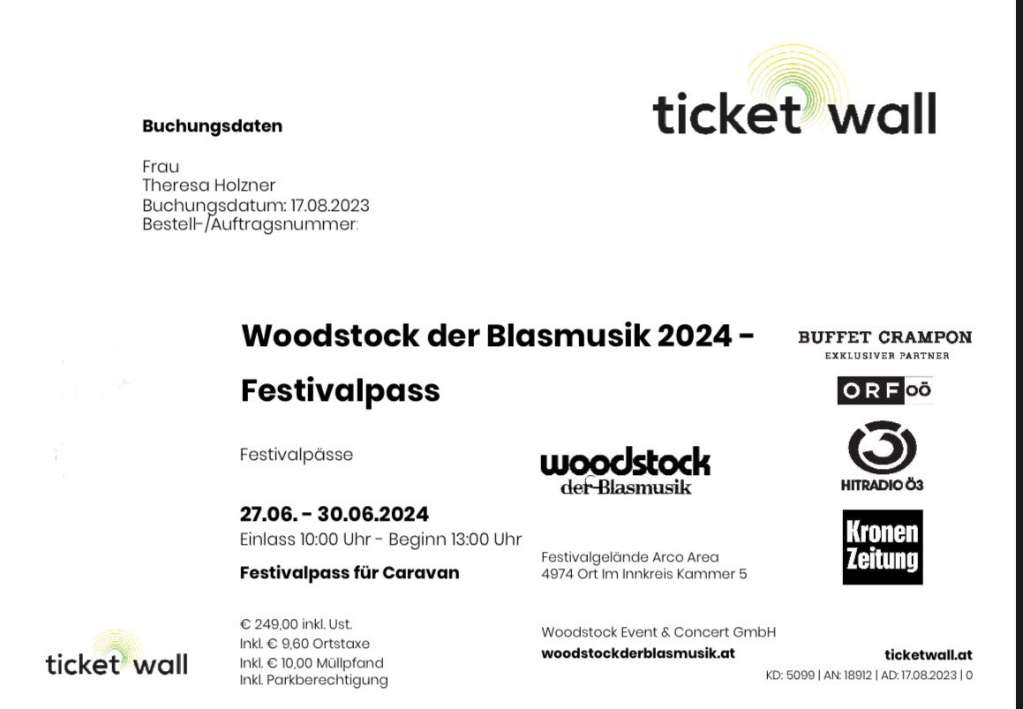 Suche Caravan Stellplatz Woodstock der Blasmusik online 2023