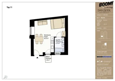1-Zimmer-Wohnung kaufen in Wien – 33,32 m², € 381.000 – Bild 12 von 12