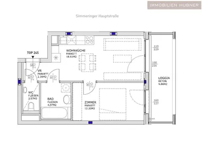 2-Zimmer-Wohnung mieten in Wien – 50 m², € 943 – Bild 6 von 9