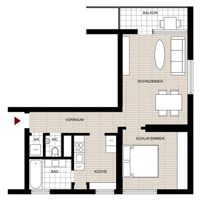 2-Zimmer-Wohnung mieten in Graz – 53 m², € 850 – Bild 13 von 14