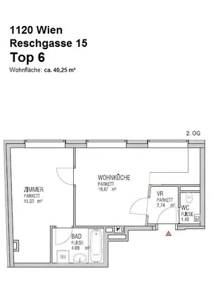 2-Zimmer-Wohnung mieten in Wien – 40,25 m², € 871 – Bild 10 von 11