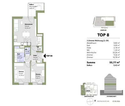 3-Zimmer-Wohnung mieten in Wien – 55 m², € 1.449 – Bild 31 von 33