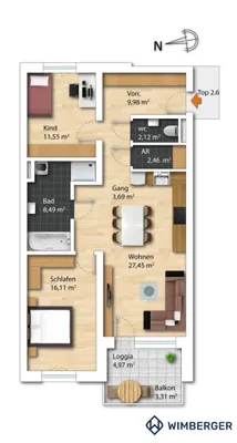 3-Zimmer-Wohnung kaufen in Freistadt – 82 m², € 344.800 – Bild 12 von 12
