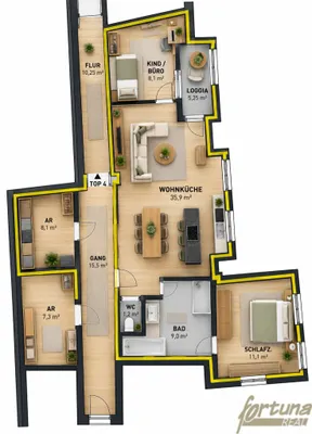 2-Zimmer-Wohnung mieten in Tulln – 62 m², € 940 – Bild 10 von 10