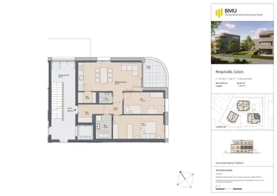 3-Zimmer-Wohnung mieten in Feldkirch – 68,5 m², € 1.491 – Bild 4 von 5
