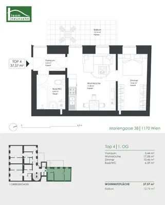 2-Zimmer-Wohnung kaufen in Wien – 37,57 m², € 209.000 – Bild 18 von 18