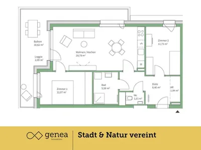 3-Zimmer-Wohnung kaufen in Graz – 70,01 m², € 339.000 – Bild 2 von 23