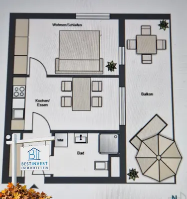 2-Zimmer-Wohnung mieten in Graz – 36 m², € 563 – Bild 9 von 9