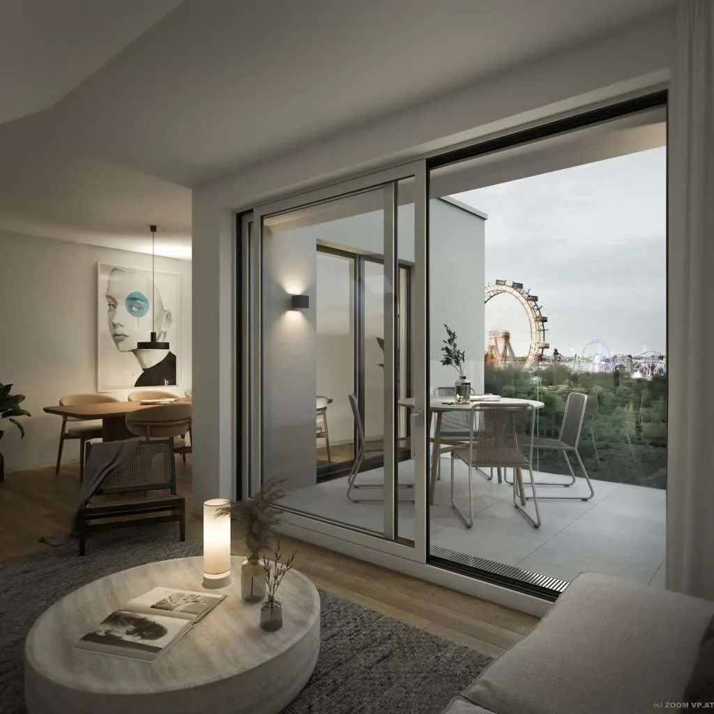 3-Zimmer-Wohnung mit Balkon und Aussicht auf das Riesenrad | JOSEPHINE | direkt am Grünen Prater - Ansicht 2