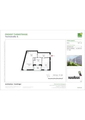 2-Zimmer-Wohnung mieten in Linz – 48,38 m², € 583 – Bild 2 von 7