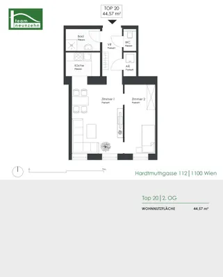 2-Zimmer-Wohnung kaufen in Wien – 44,57 m², € 199.000 – Bild 11 von 11