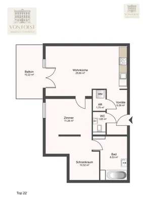 2-Zimmer-Wohnung kaufen in Baden – 65,91 m², € 279.000 – Bild 19 von 19