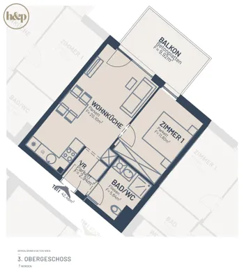 2-Zimmer-Wohnung kaufen in Wien – 42,48 m², € 349.500 – Bild 11 von 15