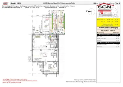 2-Zimmer-Wohnung mieten in Baden – 54,85 m², € 744 – Bild 10 von 10