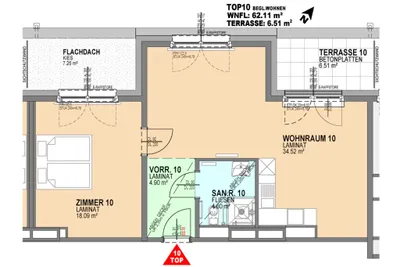 2-Zimmer-Wohnung mieten in Wiener Neustadt – 61,84 m², € 1.196 – Bild 13 von 19
