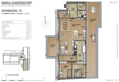 3-Zimmer-Wohnung mieten in Mödling – 94,47 m², € 2.250 – Bild 2 von 15