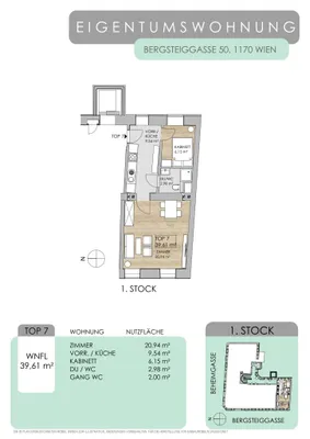 2-Zimmer-Wohnung kaufen in Wien – 39,61 m², € 239.000 – Bild 7 von 7