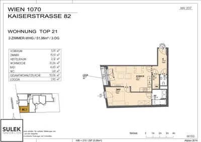 2-Zimmer-Wohnung mieten in Wien – 51 m², € 1.239 – Bild 14 von 14