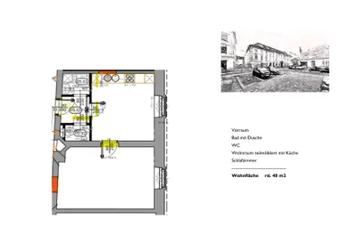 2-Zimmer-Wohnung mieten in Graz – 48 m², € 495 – Bild 2 von 13