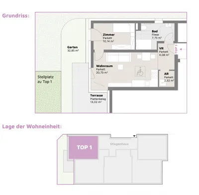 2-Zimmer-Wohnung kaufen in Mödling – 44,96 m², € 256.000 – Bild 3 von 19