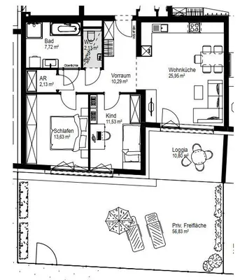 3-Zimmer-Wohnung kaufen in Wels – 73,38 m², € 333.620 – Bild 4 von 6