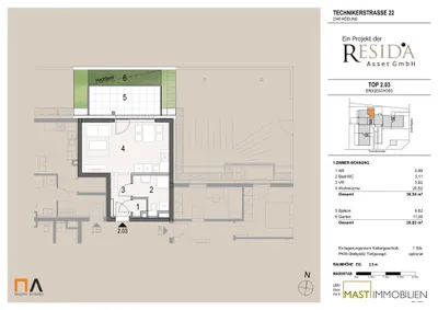 1-Zimmer-Wohnung kaufen in Mödling – 30,54 m², € 219.000 – Bild 11 von 11