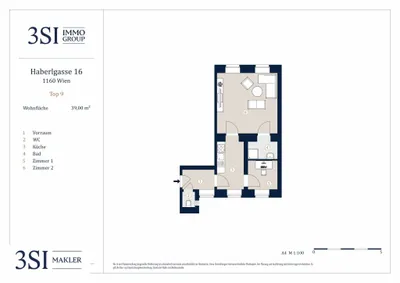 2-Zimmer-Wohnung kaufen in Wien – 39,28 m², € 169.000 – Bild 6 von 6