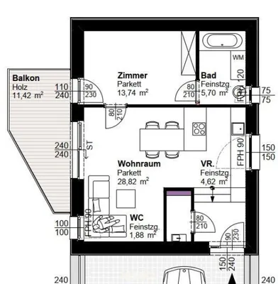 2-Zimmer-Wohnung kaufen in Graz – 54,76 m², € 299.537 – Bild 4 von 9