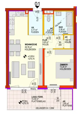 2-Zimmer-Wohnung mieten in Sankt Pölten Land – 56,23 m², € 821 – Bild 6 von 12