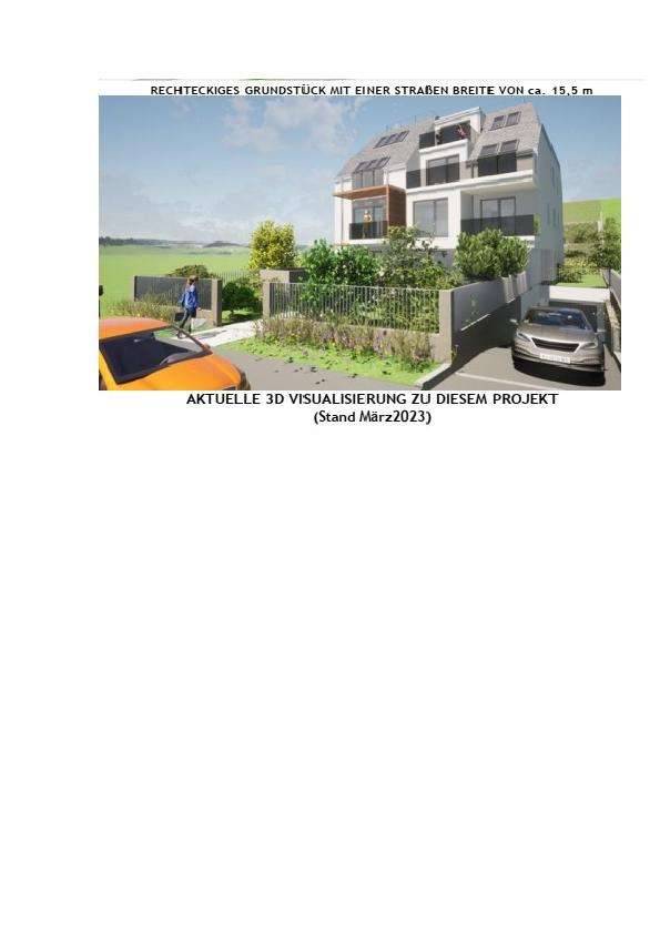 Weidlingau- BAUPROJEKT BAUGENEHMIGT im 1140 Wien, BAUGRUNDSTÜCK ohne Altbestand, Bebauung eines Mehrfamilienhauses mit 585 M² WNF exkl. Balkon/ Terrasse/ Garten und 7 Parkplätze - Ansicht 2
