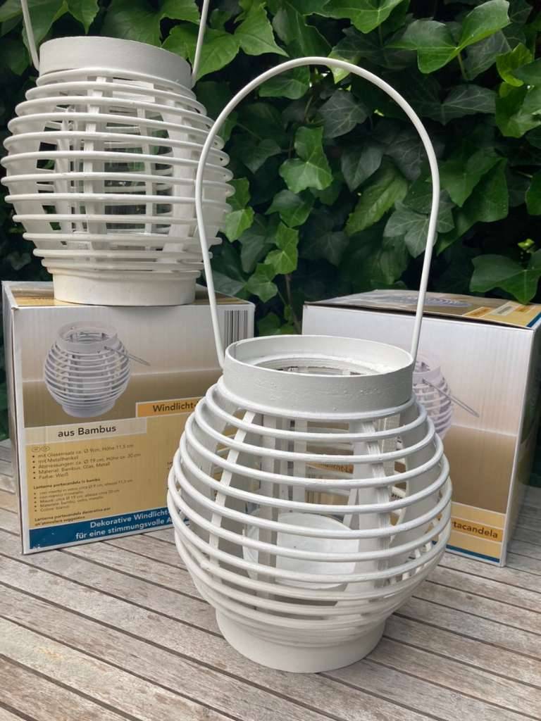 Windlicht fr Garten/ Balkon aus Bambus, Glas, Metall,  10,- (8020  Eggenberg) - willhaben