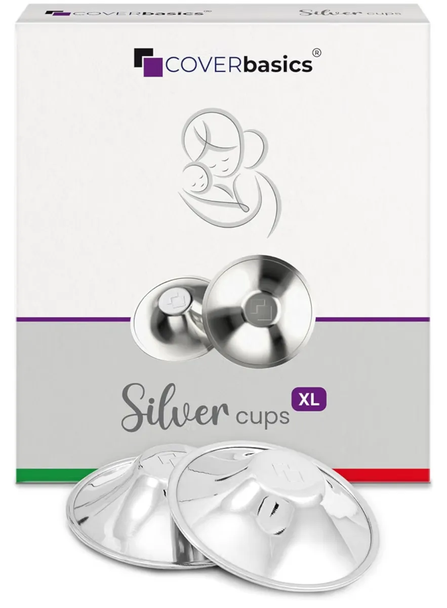 Silberhütchen Stillen - Breastfeeding Silver shields - Brusthütchen COVERbasics (XL)